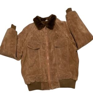 Vintage Men's Richman Brothers Suede Leather Bomber Jacket Size 42